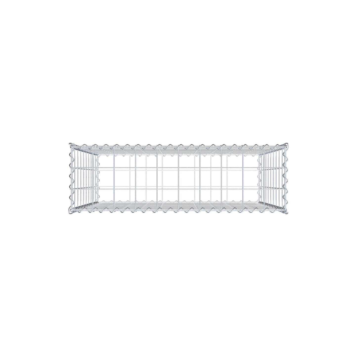 Schanskorf 100 cm x 100 cm x 30 cm (L x H x D), maaswijdte 10 cm x 10 cm, spiraalvormig