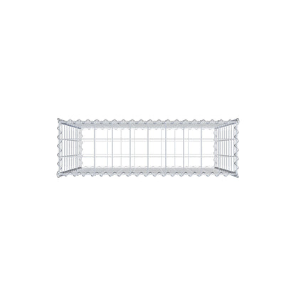 Schanskorf 100 cm x 100 cm x 30 cm (L x H x D), maaswijdte 10 cm x 10 cm, spiraalvormig