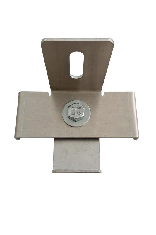 Morsetto con supporto per recinzione Misura della rete 10 x 10 cm, alluminio