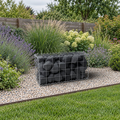 Gabion 80 cm x 40 cm x 30 cm (L x H x D), maskestørrelse 10 cm x 10 cm, spiral