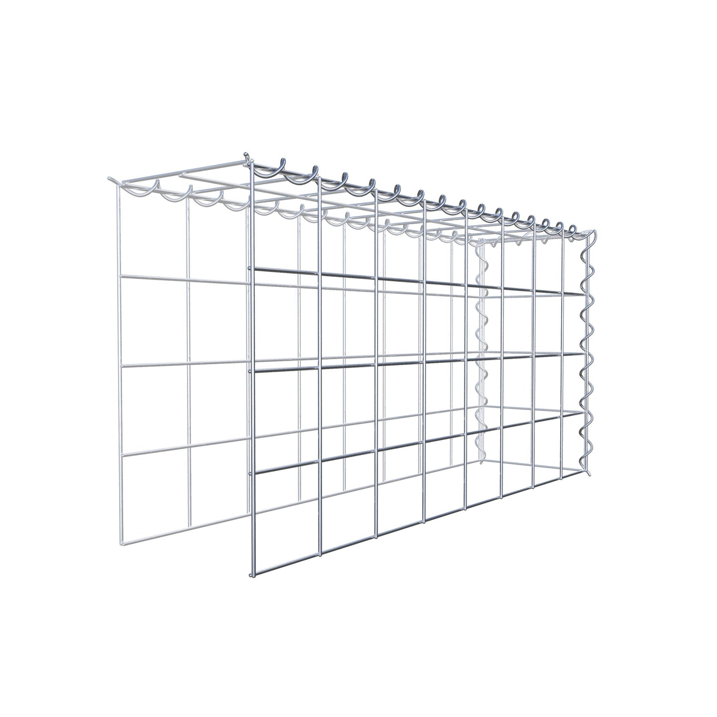 Monteret gabion type 4 80 cm x 40 cm x 20 cm (L x H x D), maskestørrelse 10 cm x 10 cm, spiral