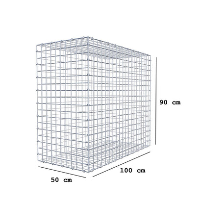 Schanskorf 100 cm x 90 cm x 50 cm (L x H x D), maaswijdte 5 x 5 cm, spiraalring