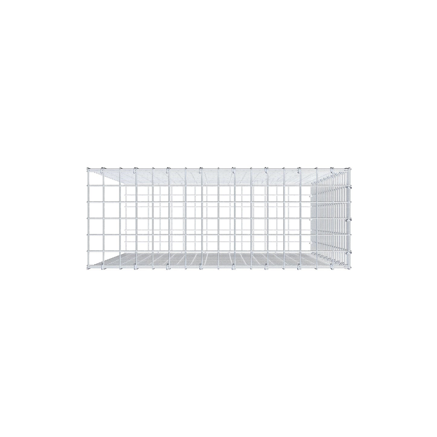 Gavión complementario de tipo 2 100 cm x 80 cm x 30 cm (largo x alto x fondo), malla 5 cm x 5 cm, anillo en C