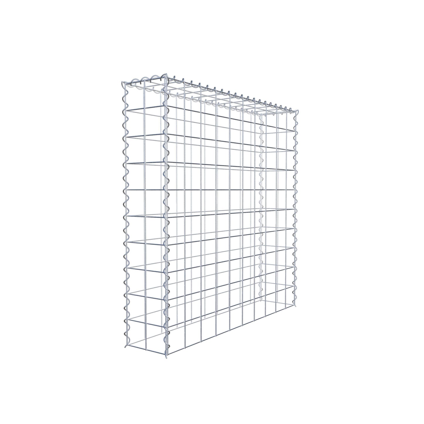 Gabion rapporté type 3 100 cm x 100 cm x 20 cm (L x H x P), mailles 10 cm x 10 cm, spirale