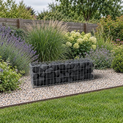 Gabion 100 cm x 30 cm x 20 cm (L x H x D), maskestørrelse 5 cm x 10 cm, spiral