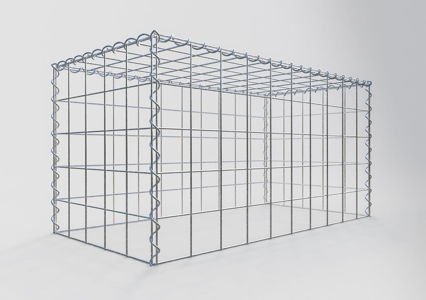 Gabion rapporté type 3 100 cm x 50 cm x 50 cm (L x H x P), mailles 10 cm x 10 cm, spirale