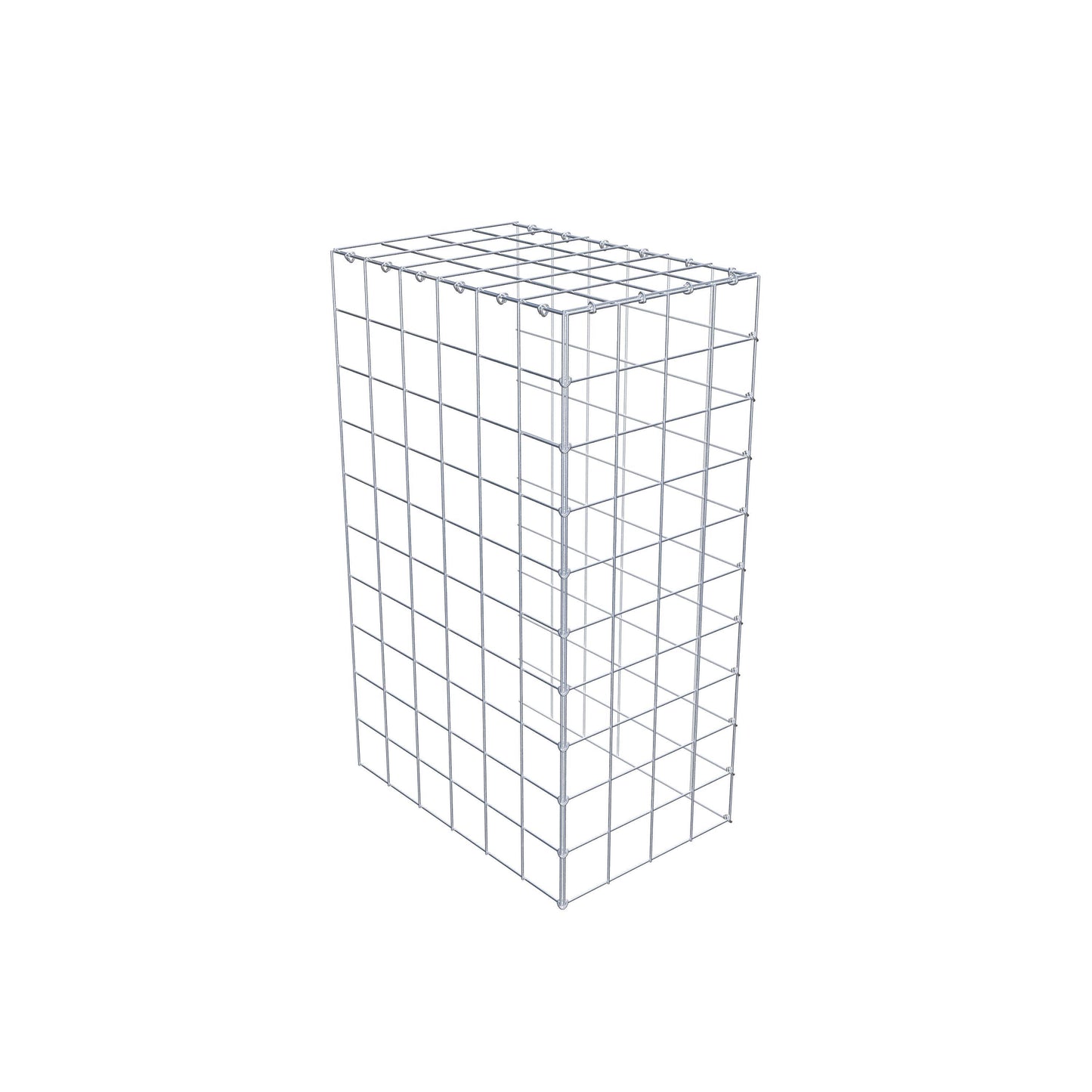 Mounted gabion type 4 100 cm x 60 cm x 40 cm (L x H x D), mesh size 10 cm x 10 cm, C-ring