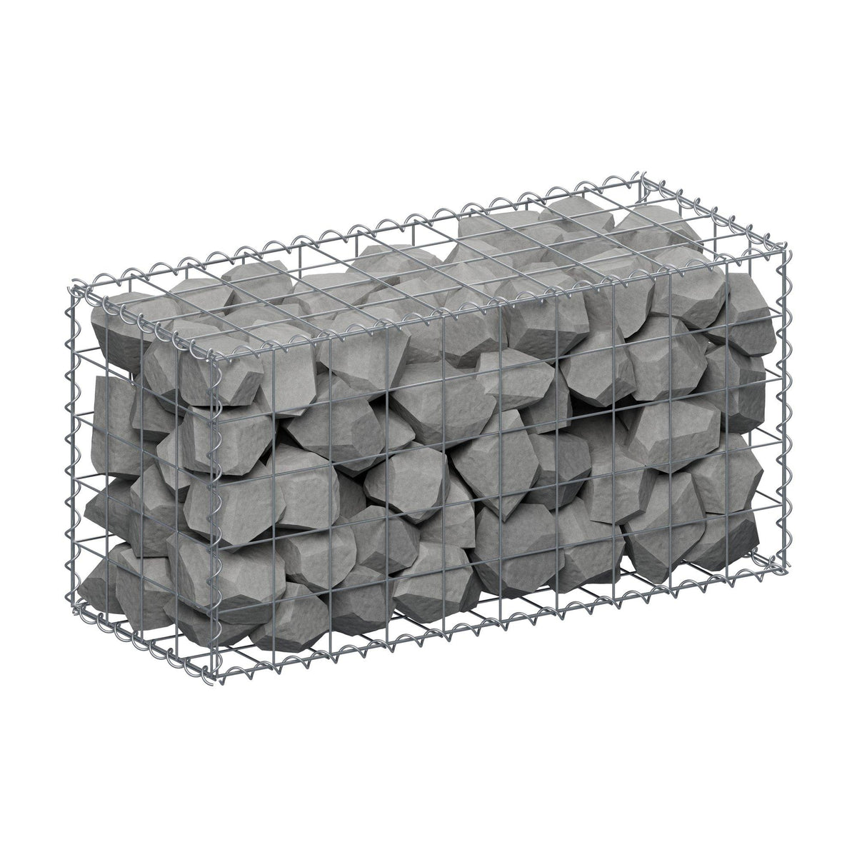 Gabion 100 cm x 50 cm x 40 cm (L x H x D), maskestørrelse 10 cm x 10 cm, spiral