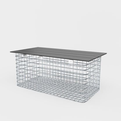 Banco de jardín 102 x 45 x 52 cm MW 5 x 5 cm galvanizado en caliente, con tablero reciclado en antracita