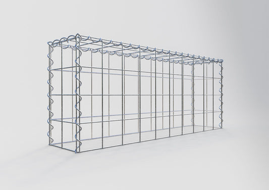 Gabion rapporté type 3 100 cm x 40 cm x 20 cm (L x H x P), mailles 10 cm x 10 cm, spirale