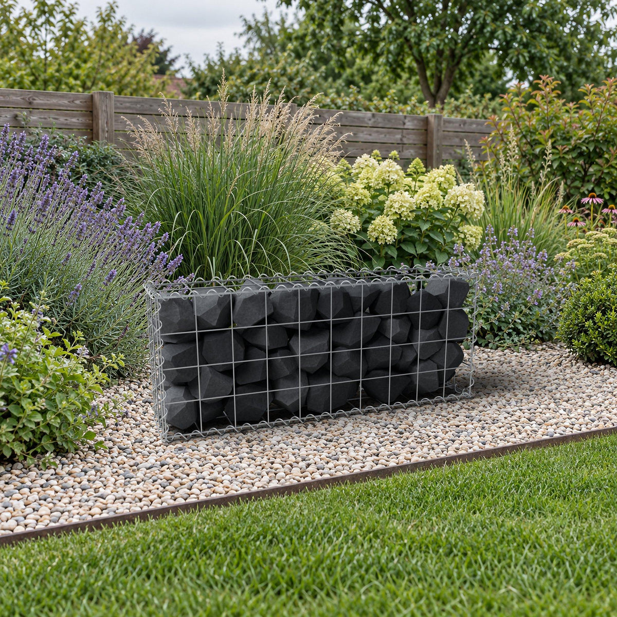 Gabion 100 cm x 40 cm x 20 cm (L x H x P), mailles 10 cm x 10 cm, spirale