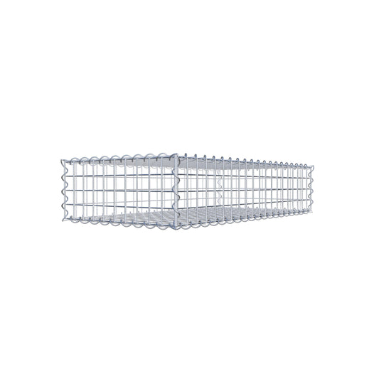 Schanskorf 100 cm x 20 cm x 50 cm (L x H x D), maaswijdte 5 cm x 5 cm, spiraalvormig