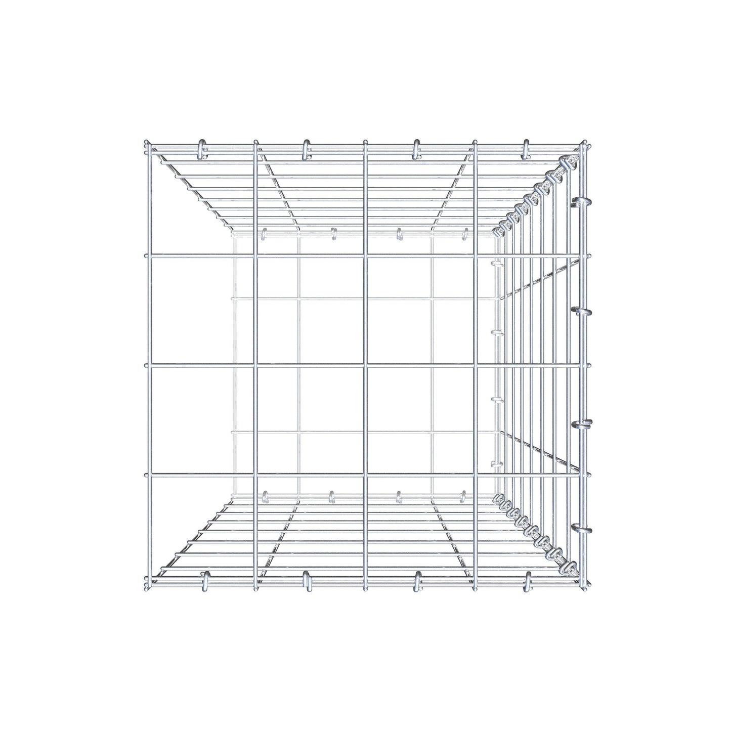 Monteret gabion type 2 80 cm x 40 cm x 40 cm (L x H x D), maskestørrelse 10 cm x 10 cm, C-ring