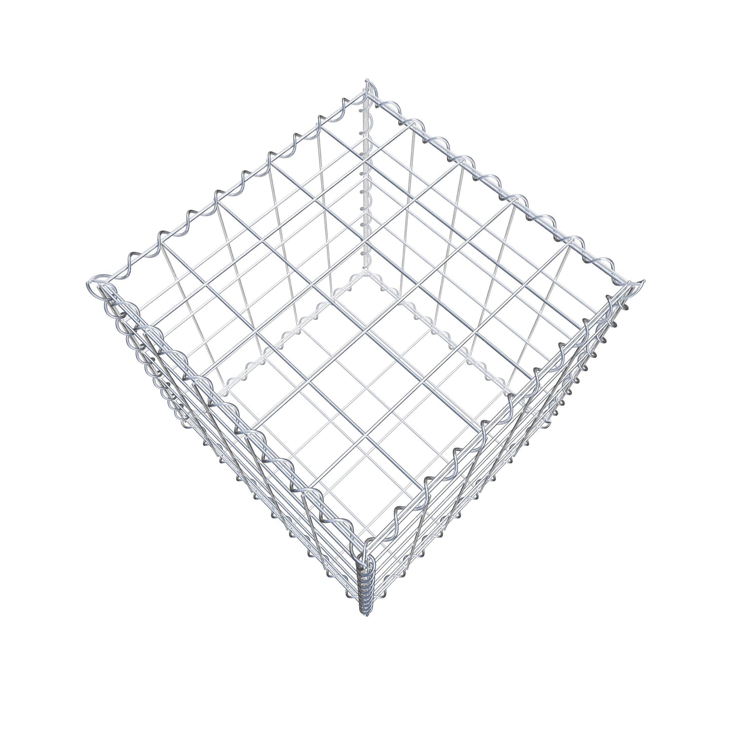 Gabion 50 cm x 50 cm x 50 cm (L x H x P), mailles 10 cm x 10 cm, spirale