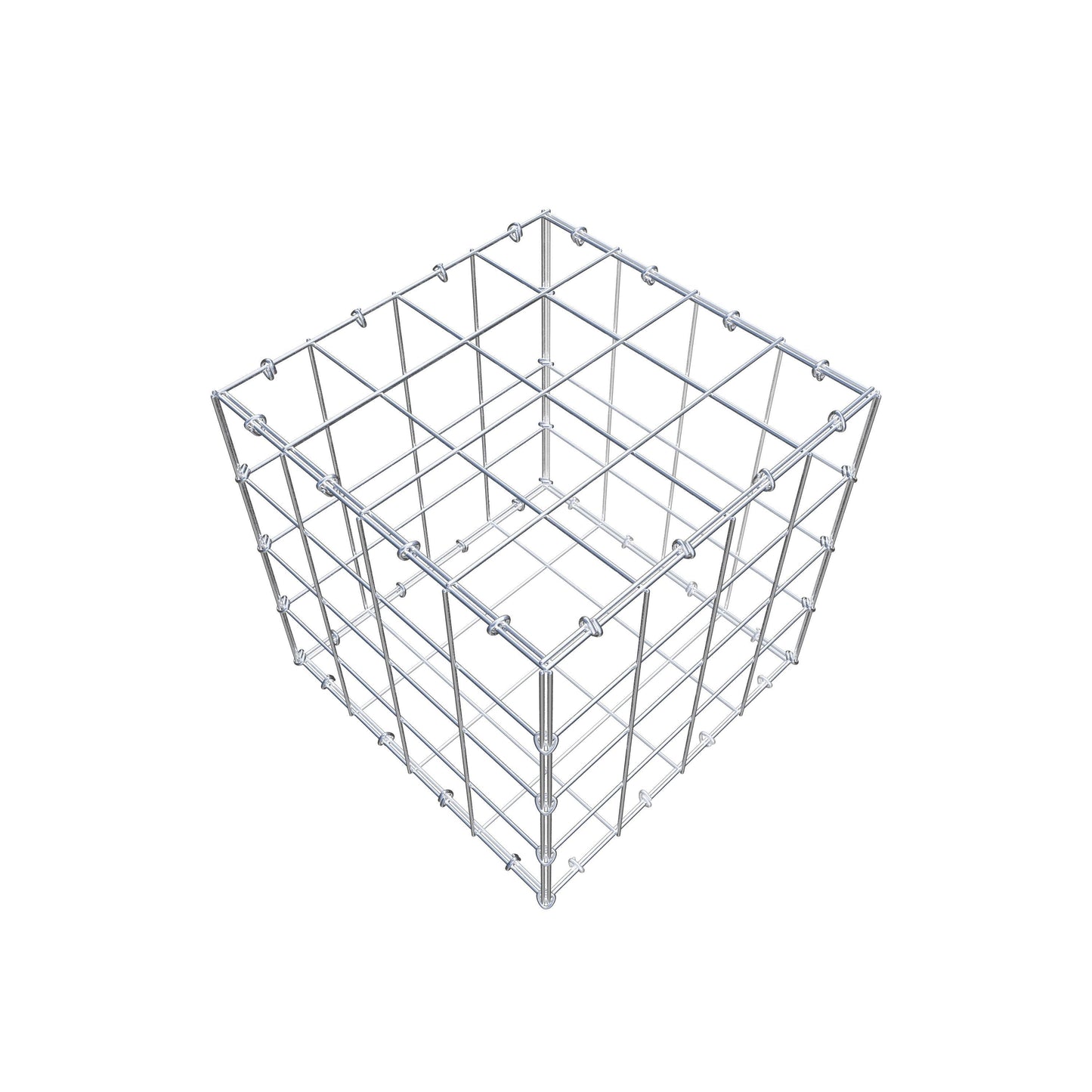 Gabion 40 cm x 40 cm x 40 cm (L x H x P), mailles 10 cm x 10 cm, anneau en C