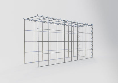 Monteret gabion type 4 80 cm x 40 cm x 20 cm (L x H x D), maskestørrelse 10 cm x 10 cm, spiral