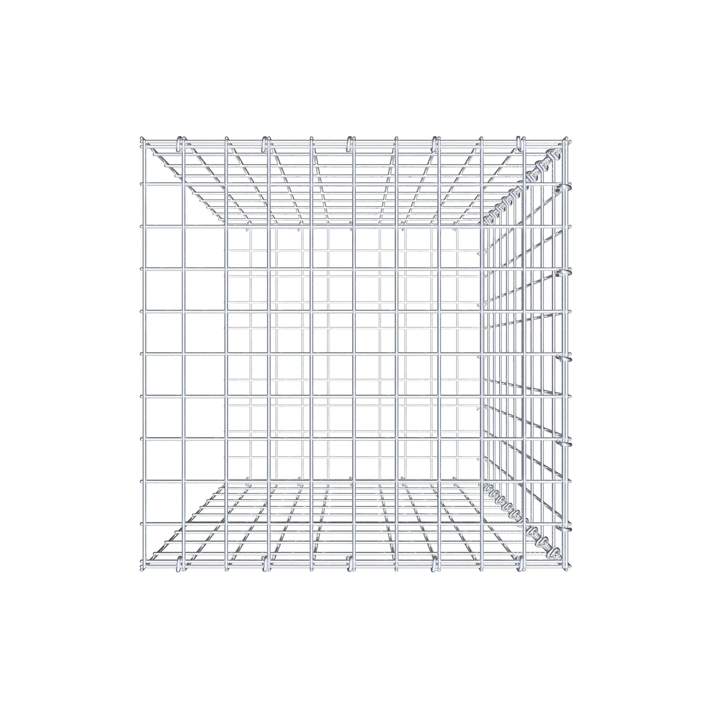 Monteret gabion type 2 100 cm x 50 cm x 50 cm, maskestørrelse 5 cm x 10 cm, C-ring