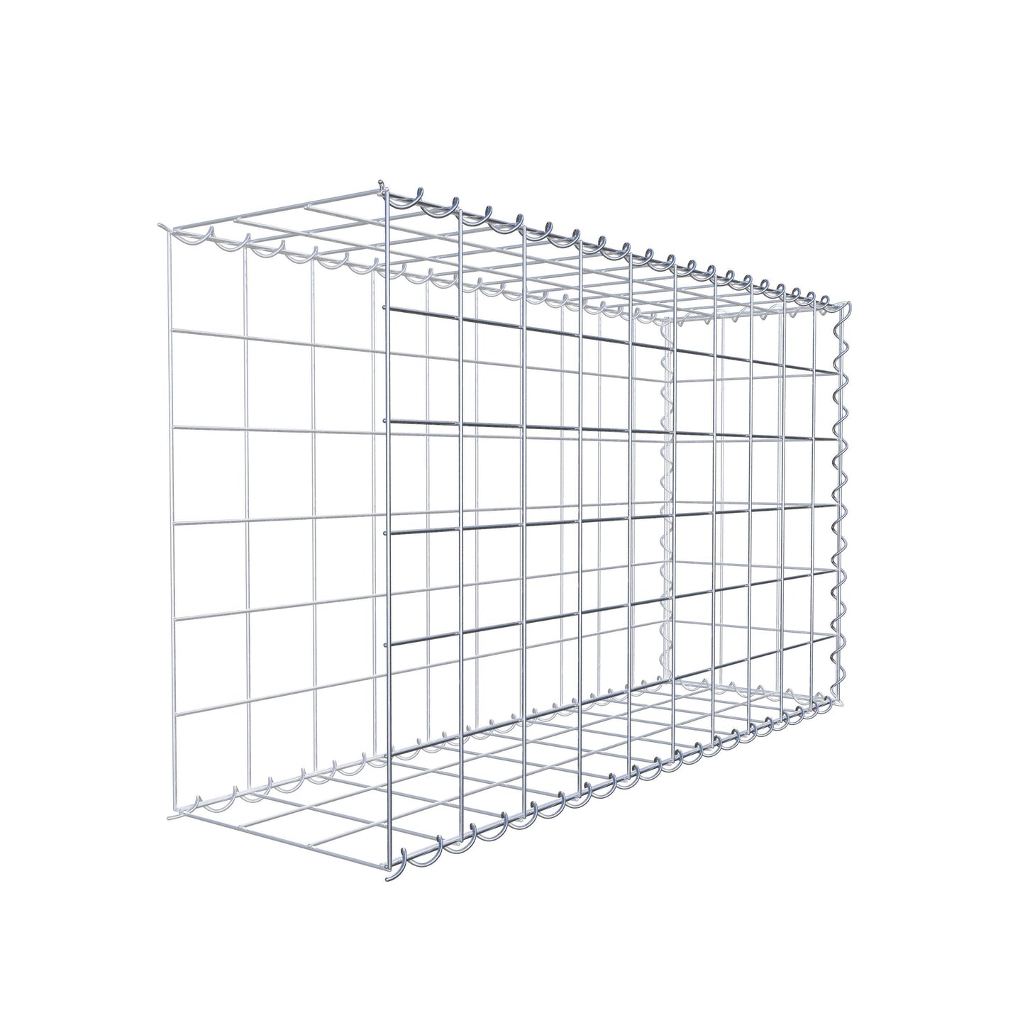 Gabion rapporté type 2 100 cm x 60 cm x 30 cm (L x H x P), mailles 10 cm x 10 cm, spirale