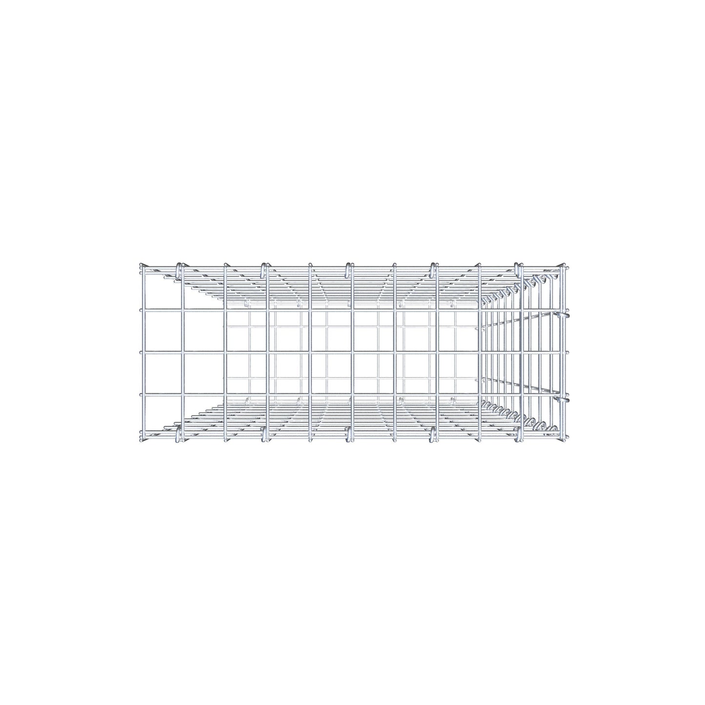 Anbaugabione Typ 2 100 cm x 50 cm x 20 cm, Maschenweite 5 cm x 10 cm, C-Ring