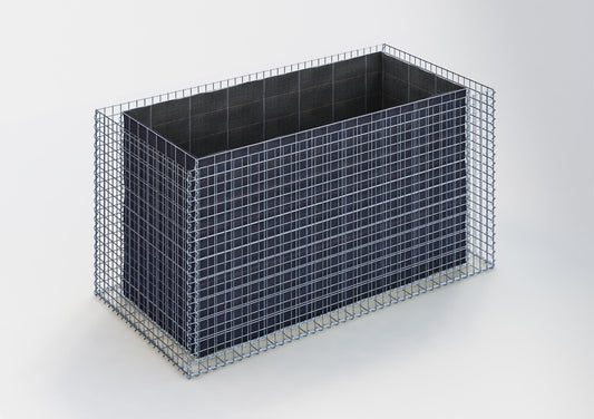 Rechthoekig verhoogd bed 200 cm x 100 cm x 100 cm (L x H x D), maaswijdte 5 x 5 cm, wanddikte 10 cm