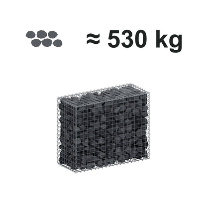 Schanskorf 100 cm x 80 cm x 40 cm (L x H x D), maaswijdte 5 cm x 5 cm, spiraalvormig