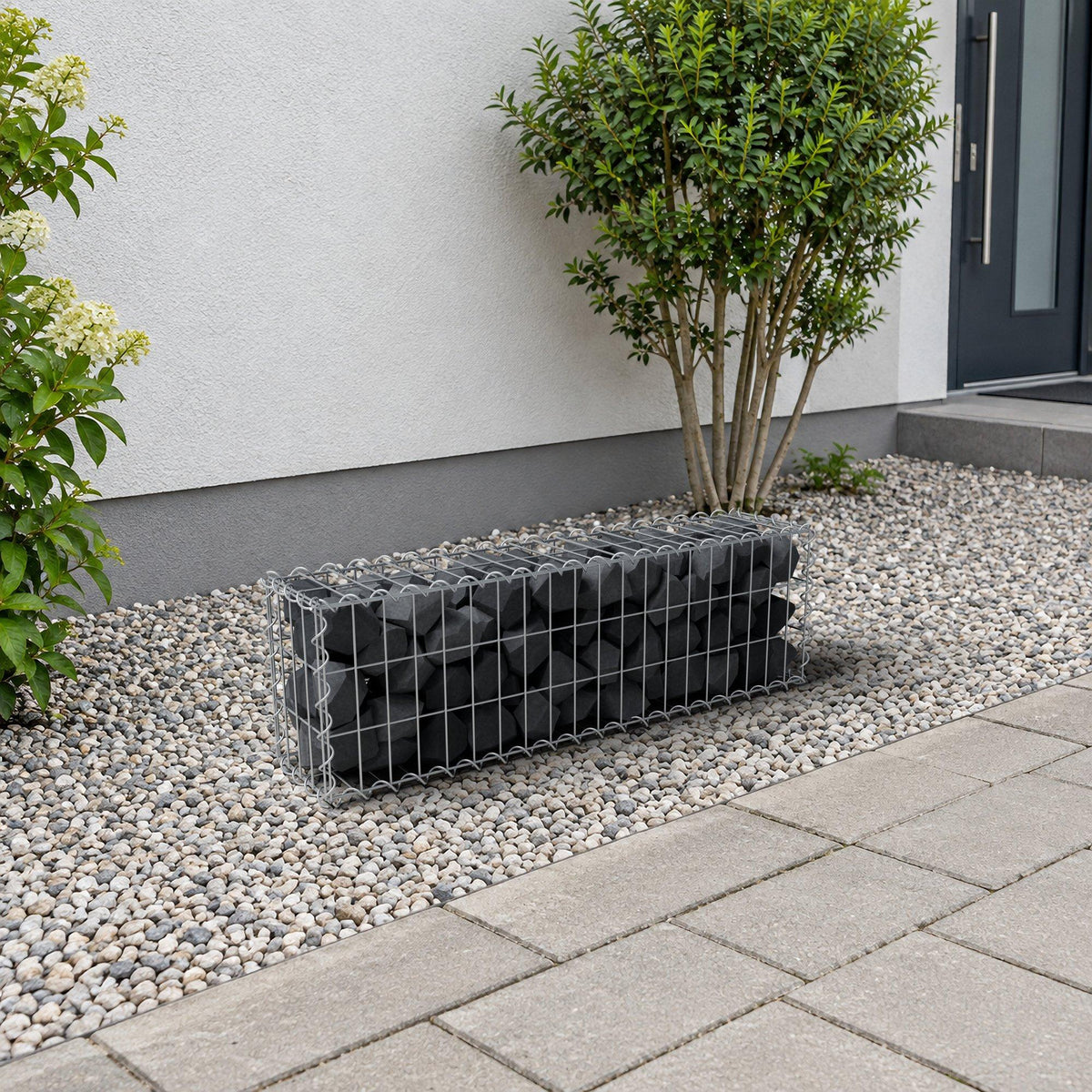 Gabion 100 cm x 30 cm x 20 cm (L x H x D), maskestørrelse 5 cm x 10 cm, spiral