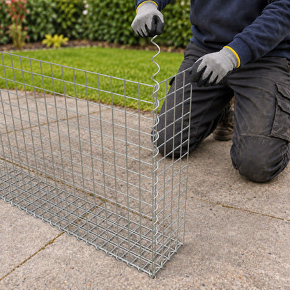 Gabion 100 cm x 70 cm x 20 cm (L x H x D), maskestørrelse 5 cm x 5 cm, spiral