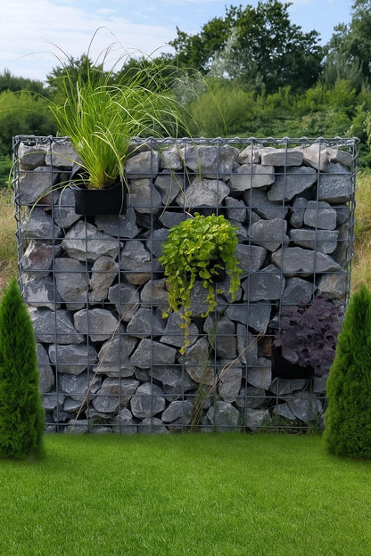 Gabion hanging pot for flowers and plants 15 cm x 15 cm x 15 cm (L x H x D)