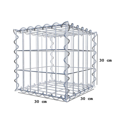 Gabione 30 cm x 30 cm x 30 cm (L x H x T), Maschenweite 5 cm x 10 cm, Spirale