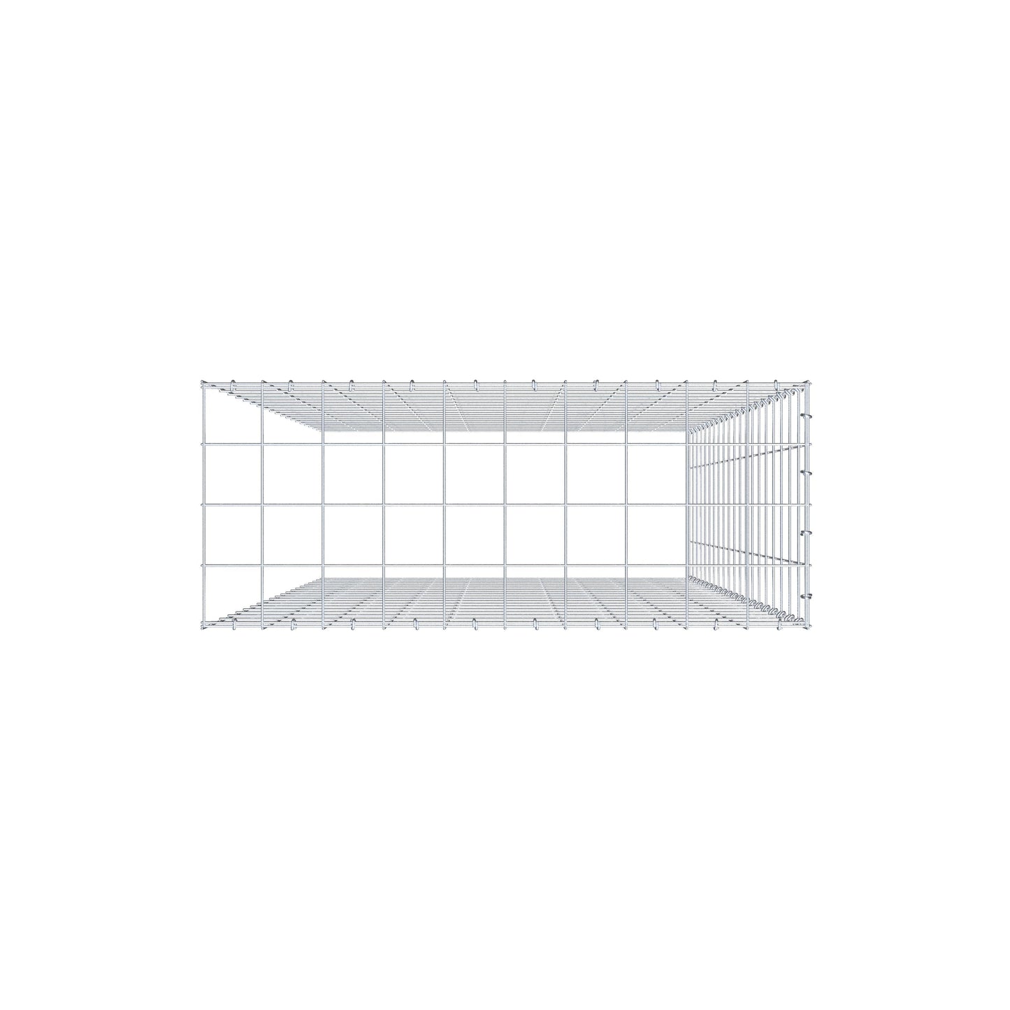 Fourche rapportée type 4 200 cm x 100 cm x 40 cm (L x H x P), maille 10 cm x 10 cm, anneau en C
