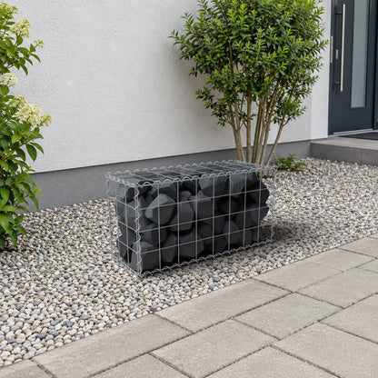 Gabion 80 cm x 40 cm x 30 cm (L x H x D), maskestørrelse 10 cm x 10 cm, spiral