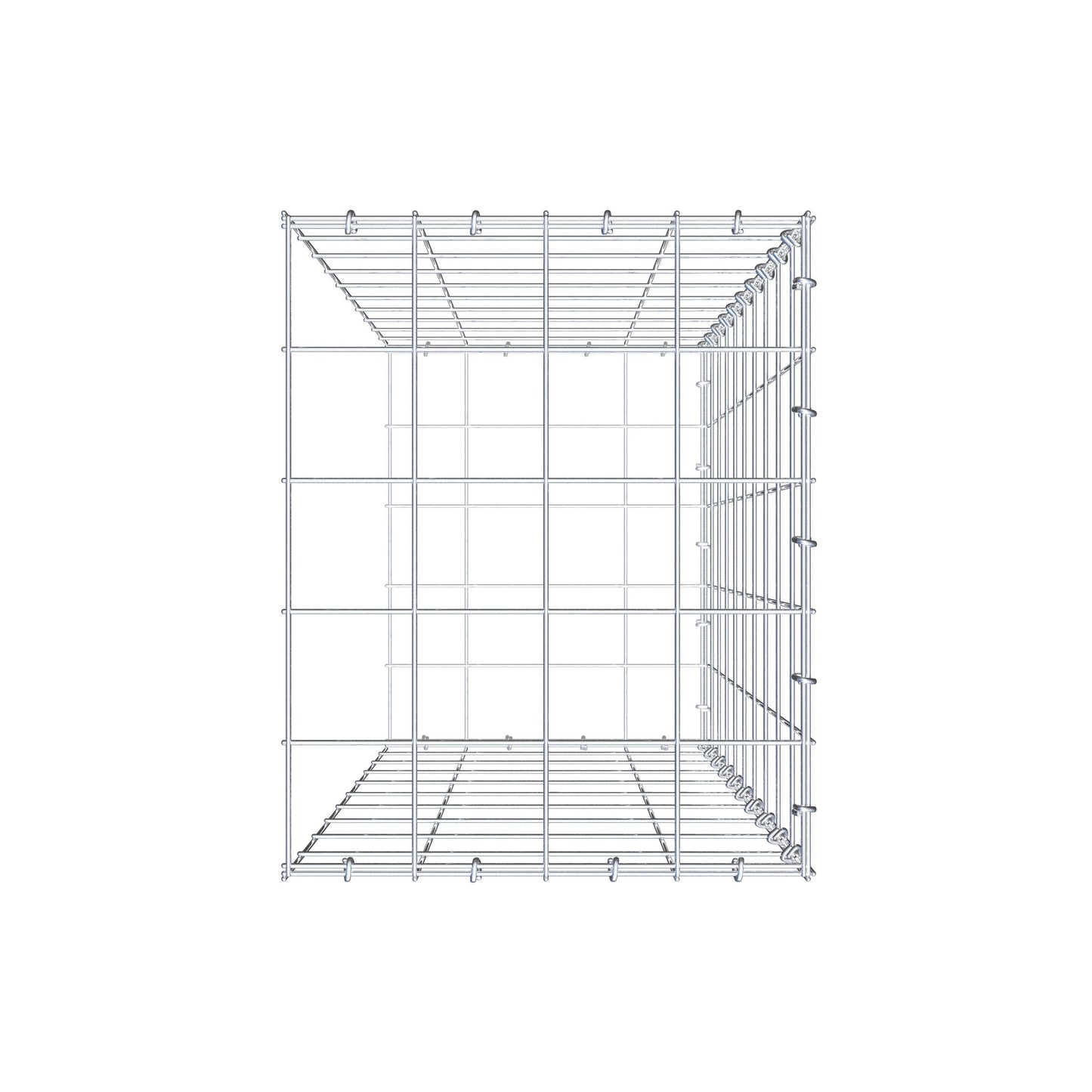 Type 2 oplegkorf 100 cm x 40 cm x 50 cm (L x H x D), maaswijdte 10 cm x 10 cm, C-ring