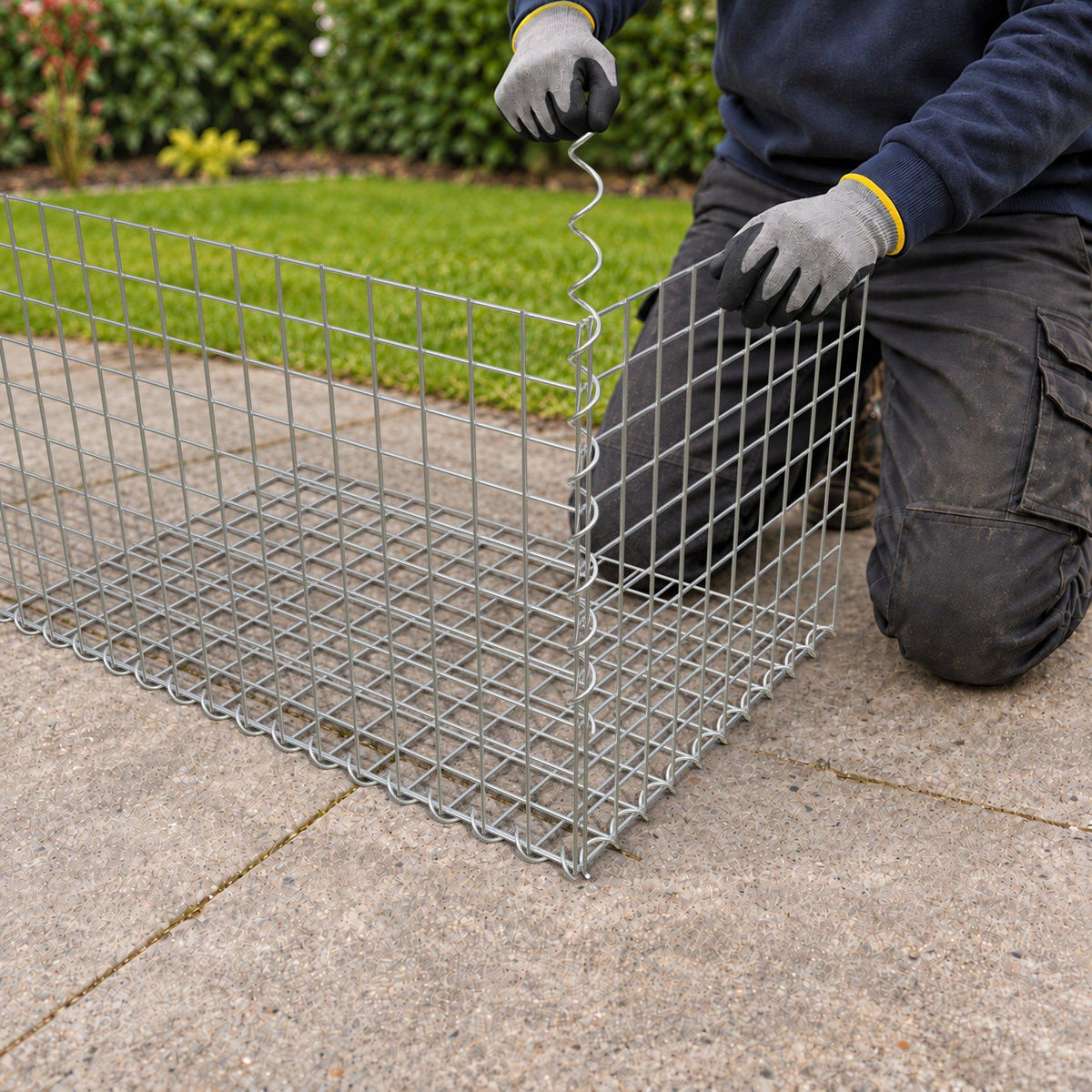 Gabion 80 cm x 50 cm x 50 cm (L x H x P), mailles 5 cm x 5 cm, spirale