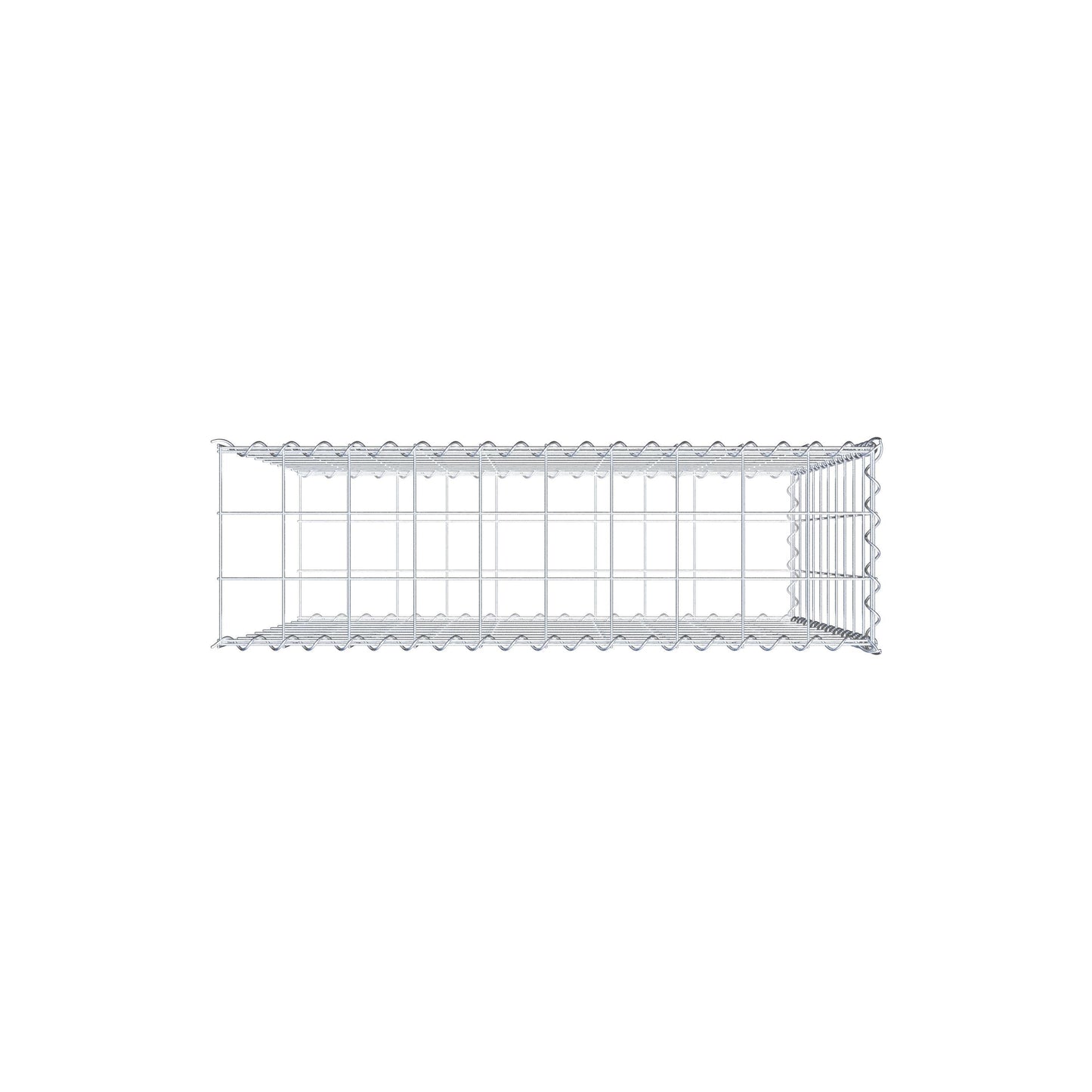 Gabion rapporté type 2 100 cm x 100 cm x 30 cm (L x H x P), mailles 10 cm x 10 cm, spirale