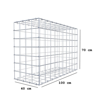 Gabione 100 cm x 70 cm x 40 cm (L x H x T), Maschenweite 10 x 10 cm, Spiralring