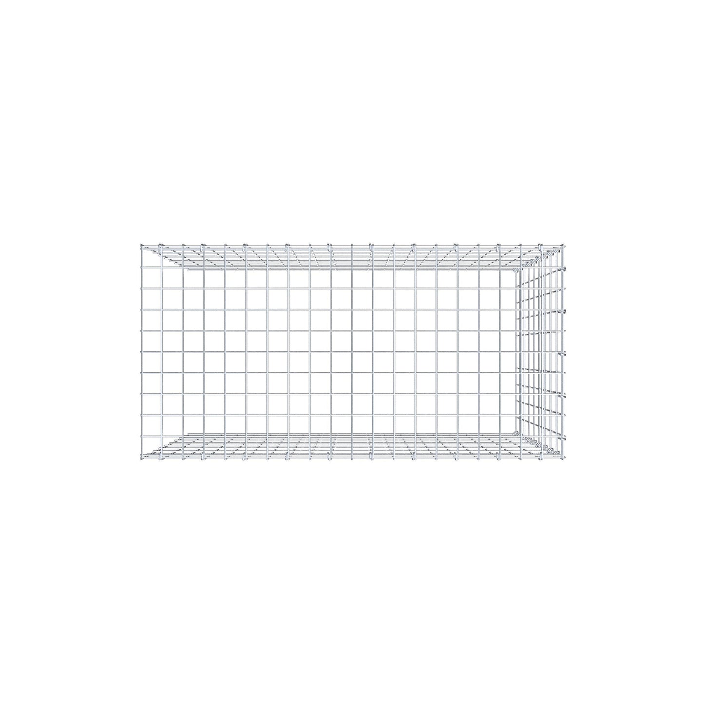 Opbouw schanskorf type 4 100 cm x 90 cm x 50 cm (L x H x D), maaswijdte 5 cm x 10 cm, C-ring