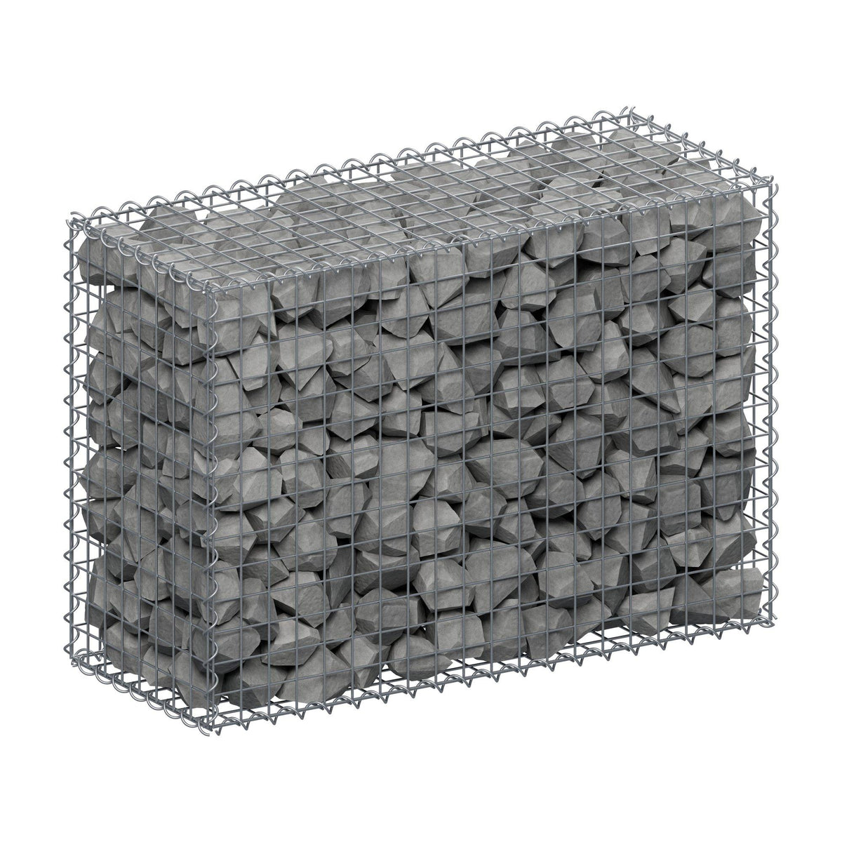 Gabion 100 cm x 70 cm x 40 cm (L x H x D), maskestørrelse 5 cm x 5 cm, spiral