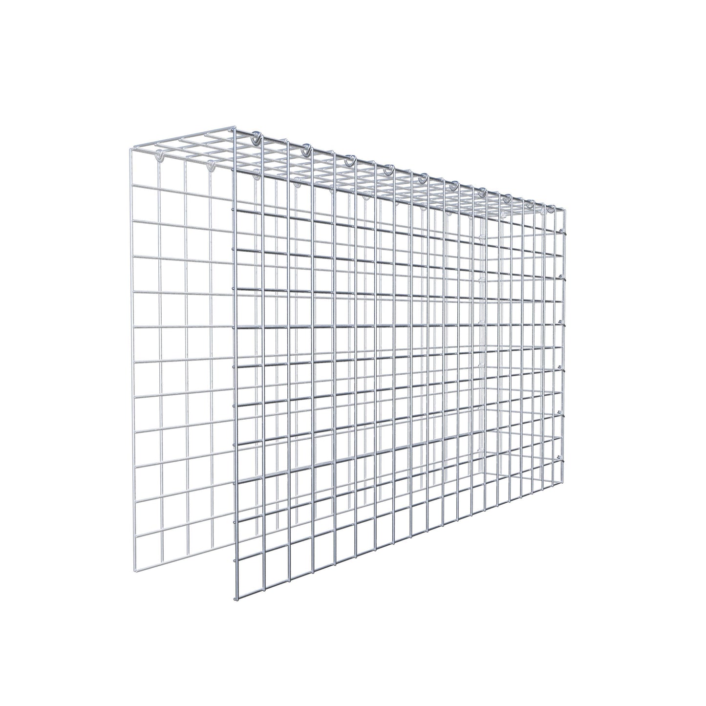 Typ 4 påbyggnadsgabion 100 cm x 60 cm x 20 cm (L x H x D), maskstorlek 5 cm x 5 cm, C-ring