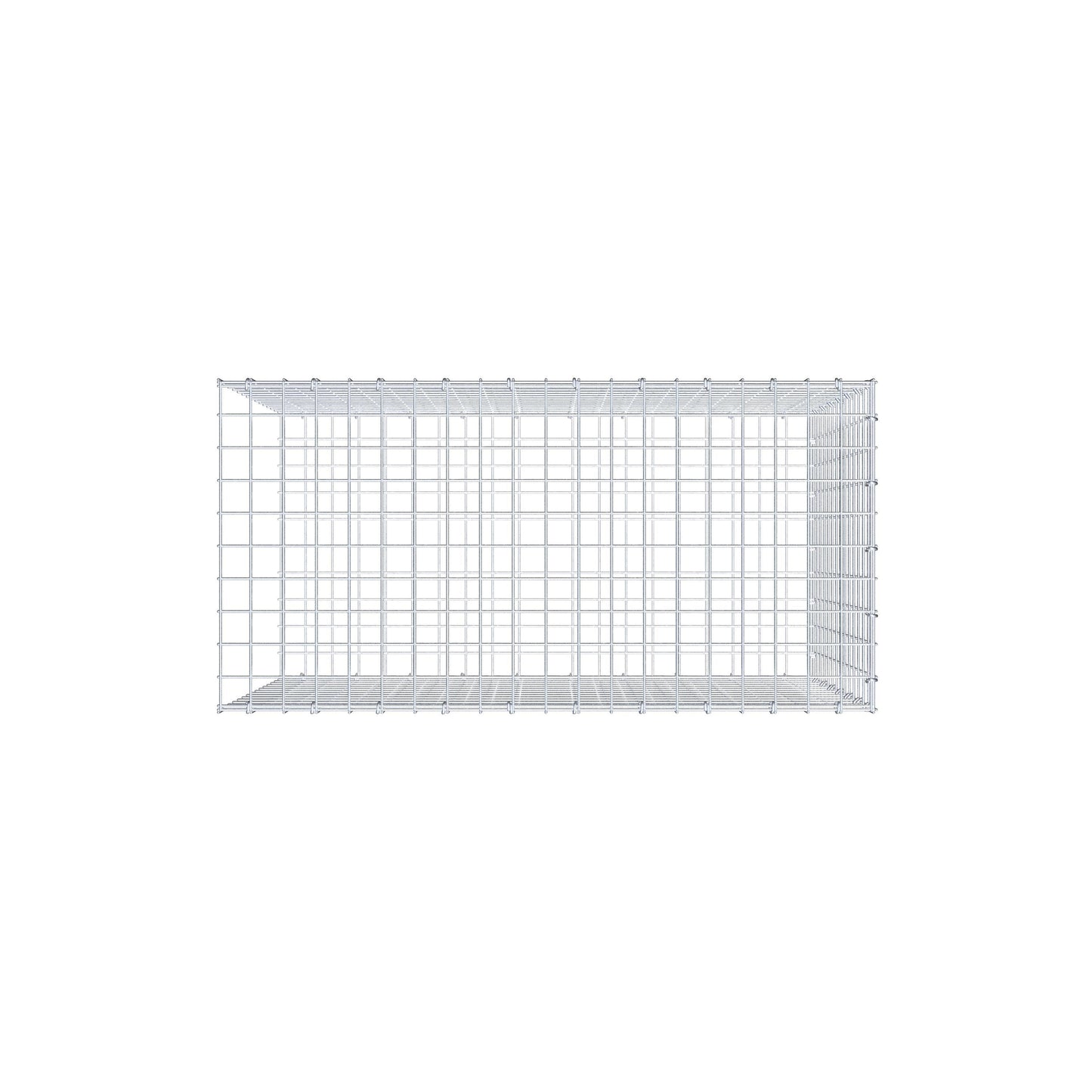 Type 2 oplegkorf 100 cm x 70 cm x 50 cm (L x H x D), maaswijdte 5 cm x 5 cm, C-ring