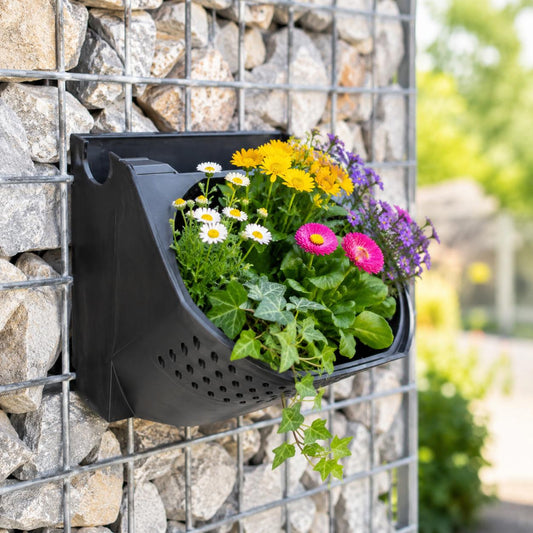 Vaso sospeso in gabbione per fiori e piante 15 cm x 15 cm x 15 cm (L x H x P)