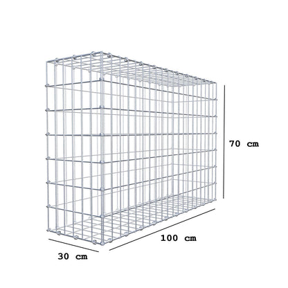 Schanskorf 100 cm x 70 cm x 30 cm (L x H x D), maaswijdte 5 x 10 cm, spiraalring