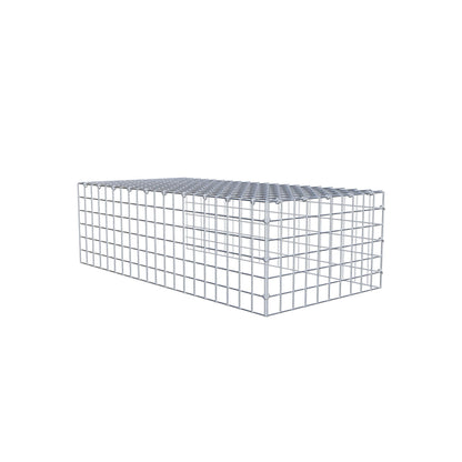 Type 4 oplegkorf 100 cm x 30 cm x 50 cm (L x H x D), maaswijdte 5 cm x 5 cm, C-ring
