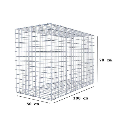 Gabbione 100 cm x 70 cm x 50 cm (L x H x P), maglia 5 x 5 cm, anello a spirale
