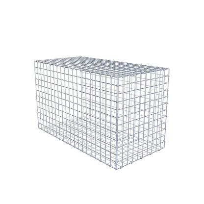 Bevestigbare schanskorf type 2 100 cm x 60 cm x 50 cm (L x H x D), maaswijdte 5 cm x 5 cm, C-ring