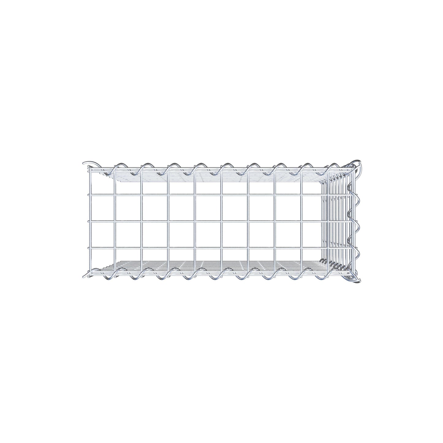 Opvokset gabion type 4 50 cm x 50 cm x 20 cm (L x H x D), maskestørrelse 5 cm x 5 cm, spiral