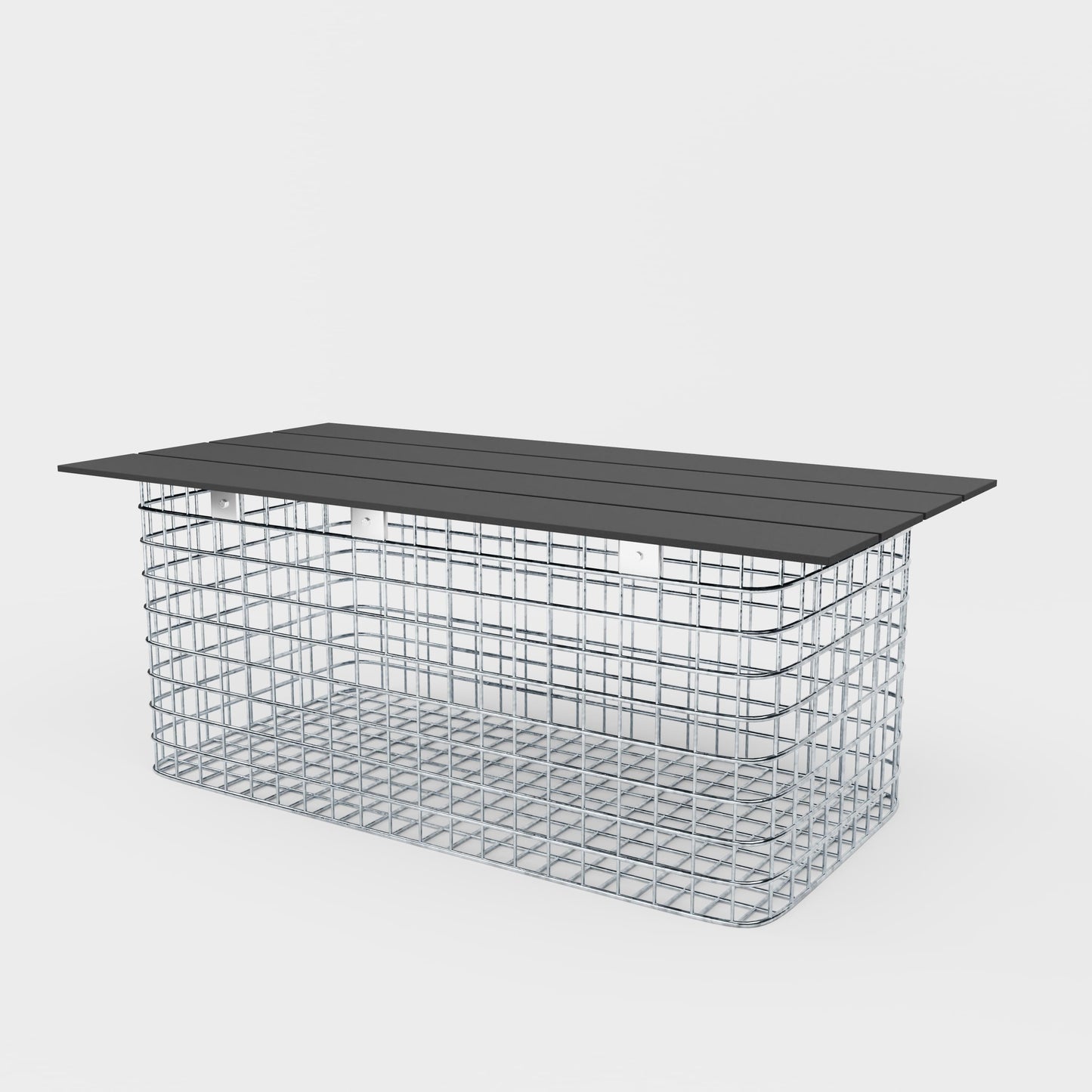 Banco de jardín 102 x 45 x 52 cm MW 5 x 5 cm galvanizado en caliente, con tablero reciclado en antracita