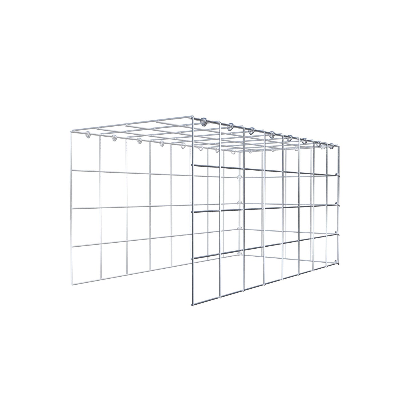 Monteret gabion type 4 80 cm x 40 cm x 40 cm (L x H x D), maskestørrelse 10 cm x 10 cm, C-ring