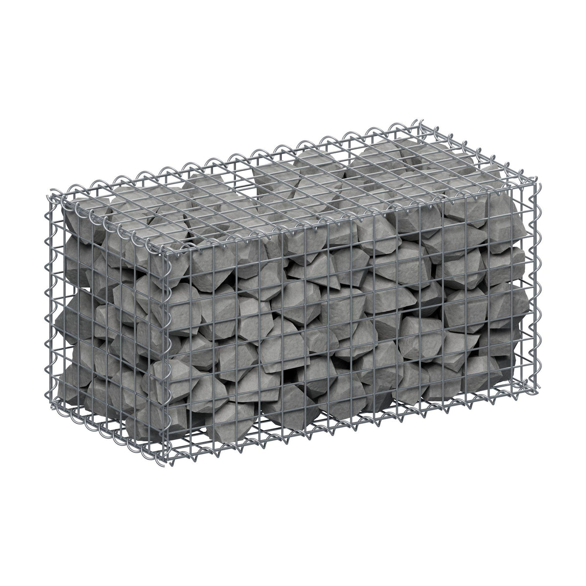 Gabion 80 cm x 40 cm x 40 cm (L x H x D), maskstorlek 5 cm x 5 cm, spiral