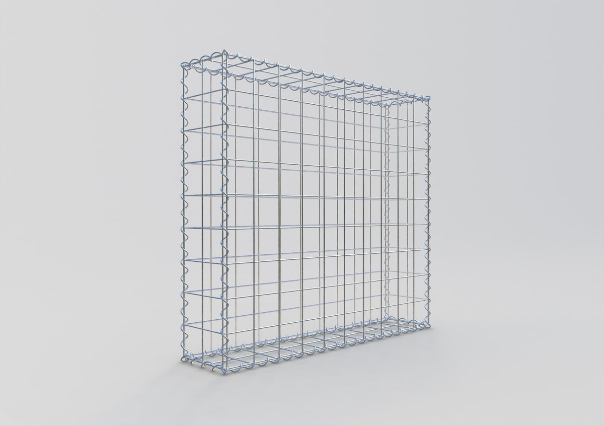 Gabione 100 cm x 90 cm x 20 cm (L x H x T), Maschenweite 10 cm x 10 cm, Spirale