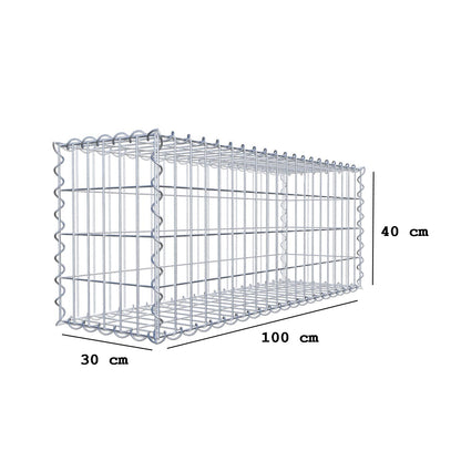 Lot de 2 gabions 100 cm x 40 cm x 30 cm (L x H x P), mailles 5 x 10 cm, spirale